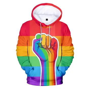 Nye LGBT-Hættetrøjer Rainbow Solsikke Print Par Hættetrøjer Mænd Kvinder Harajuku Streetwear Fashion Hættetrøjer Efteråret Afslappede Sweatshirts