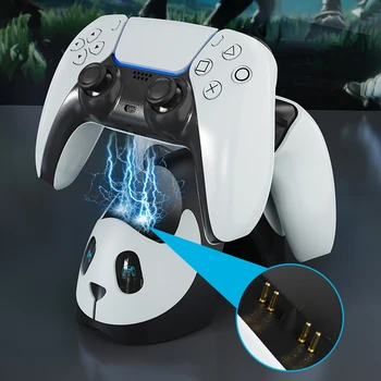 Dyr Form Dejlige Oplader til PS5 Trådløse Controller Panda Dual Hurtig Opladning Dock Station til PlayStation 5 Spil Controller