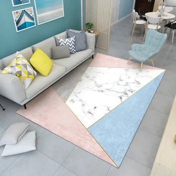 Geometriske tæppe ковер enkel marmor tekstur gitter soveværelse stue vaskbar, non-slip gulvmåtte Украшение дома