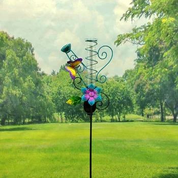 Led Haven Lys Butterfly Dekoration Regn Sporvidde Metal Yard Art Offentlig Græsplæne Vej Gårdhave Dekorationer I Smedejern Sol Lys