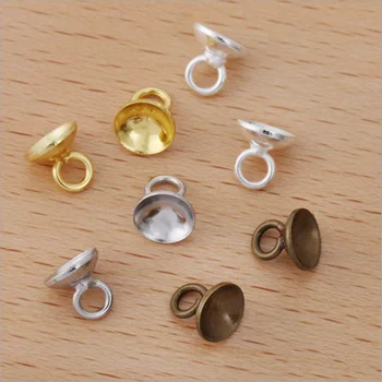 50stk 6/8mm Kobber Perle Caps Montering 1/2mm hul Runde Perler, Vedhæng Til Diy Smykker at Gøre at Finde Halskæde Tilbehør