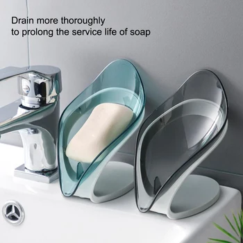 Kreative Blad Formet Soap Box Badeværelse Sæbe Holder Opvaskemiddel Tilfælde Beholder