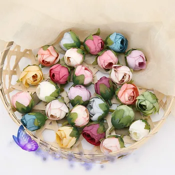 10stk Europæiske Vintage Kunstig Silke, Te Rose Blomster Små Bud Bryllup Buket Hjem Retro Falske Flower Party DIY Dekoration