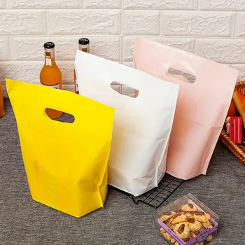 50stk Matteret Cake Shop Emballage Engangs Plast Bagning Salat Toast Brød, Takeaway Bære Tasker
