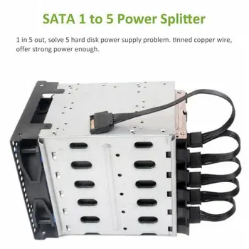 4pin IDE 1 Til 5 SATA-15 bens Harddisk, Strømforsyning Splitter Kabel Ledning Til DIY PC Afskære 4pin Til 15 bens Power 60Cm