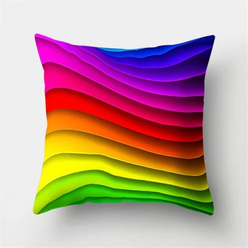 Helt Nye, Dynamiske Geometriske Pudebetræk I Lyse Farverige Glans Paisley Polyester Pudebetræk Sofa Stol Dekorative Puder