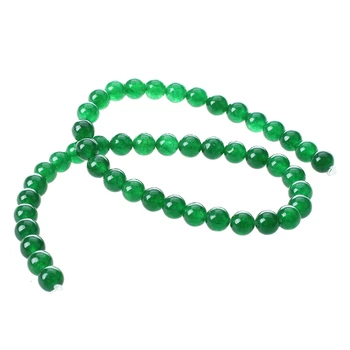 Runde Grønne Jade Perle Sten, Ædelsten Løse Perler 0.31