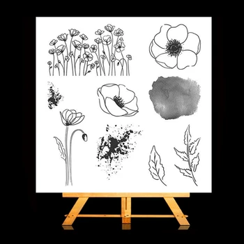 13MA Blomst spåntagende Dør Og Tydeligt Stempel Sæt Til DIY Scrapbooking Foto Album Decoretive Prægning Stencial
