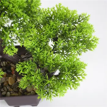 Kunstig Plante Bonsai Realistisk Smuk Pynt Simulering fyrrenåle Cypress Bonsai Planter til Hjemmet