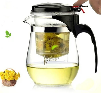 Varme Resistent Glas Te sæt 1pot + 4cups Tekande kung fu Teaware Puer-Kedel Og Glas Kaffefaciliteter Kontor Praktisk thekande