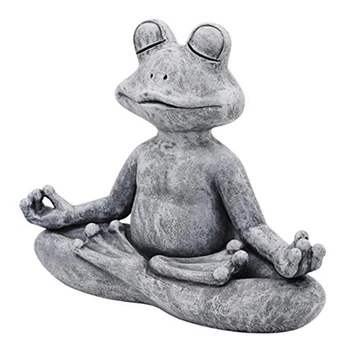 At meditere Frog Statue Meditere Figur Harpiks Kontor Gård Dekoration Ornament for Offentlig Græsplæne Indretning til blomsterbede