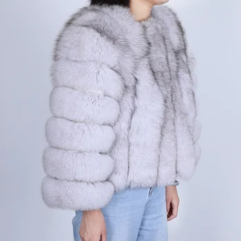 ODDFOX Mærke Ægte Ræv Pels 2020 Ny Ræv Pels Varm Tyk Ræv Pels Naturlige Fox Fur Vinter Overtøj Damer Streetwear