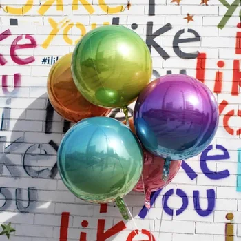 Gradient Farve Ballon Globos Fødselsdag Dekoration Disco Event Jubilæum Tilbehør 4D Køn Afsløre Pige Ballon Folie