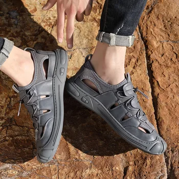 Sandaler til mænd sommeren mænds komfortable strand sko Baotou udendørs fritidsaktiviteter åndbar mænds sko studerende, sports sandaler