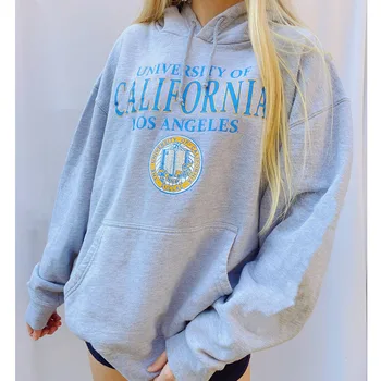 2021 Streetwear Dame Vinter Toppe Amerikanske Preppy Brev Print Sweatshirt Plus Size Kvinder Hættetrøjer Hip Hop Teens Tøj Mode