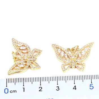 5PCS, Smykker at Gøre Krystal Sommerfugl Guld Charms Vedhæng Til Kvinder Sommerfugl Halskæde Leverer Smykker Tilbehør