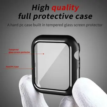 Beskyttende cover Egnet til Apple Ur pc hærdet film integreret Hard Case 360° Beskyttelse Støvtæt Fuld Dækning Sag