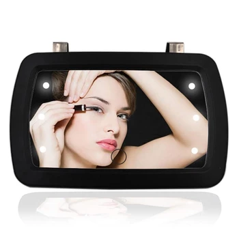 Bil Spejl solskærm med LED-Lys Makeup Solafskærmning makeup-Spejl Klip Make Up Spejl med Tryk på Skærmen for Kvinder