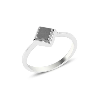 Sølv 925 Sterling Hæmatit-Pladsen Engagement Ring