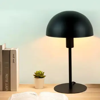 Minimalistisk Metal Champignon bordlampe LED-Øje Beskytte Lille Bord Lys for, Bruser Sovesal Studerende Læser Plug-in Sengelamper