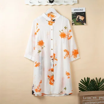 2021 Elegante Kvinder, Damer Shirt Summer print Korte Ærmer Casual Skjorte Toppe Bluse Shirt Femininas