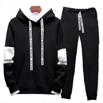 Casual Træningsdragt Mænd Hooded Sweatshirt Tøj Foråret Efteråret Herre Sæt Sportstøj 2020 Mandlige Hoodie+Bukser 2STK Jogging, Sports Trop