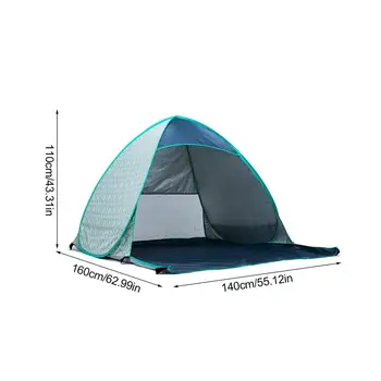 Pop-up-Type Offentlig Strand Camping Telt Vandtæt Anti UV Solen Shelter Med 6 Pinde Til 2 Personer Fiskeri Offentlig Tilbehør