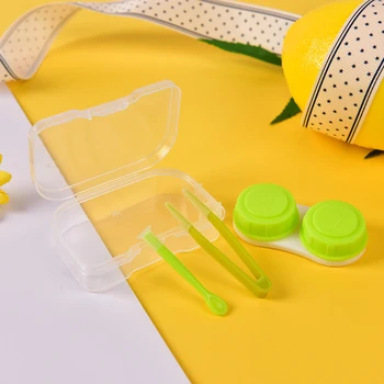 Tilfældig Farve 1piece Mode Bedste Gennemsigtig Lomme Plast kontaktlinse Sag Travel Kit Let Tage Container Indehaver
