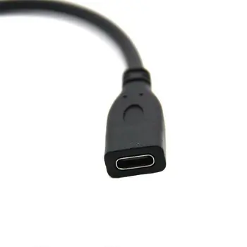 Type C USB-3.1 han til USB-C Kvindelige Udvidelse Data Kabel Extender Ledningen 0,5 Meter Holdbar Sort Farve