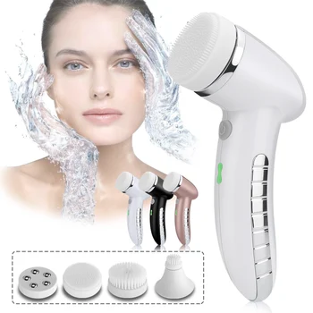 Facial Cleansing Børste Elektrisk Silikone Ansigt Massage Dybt Rensebørste Ultralyd Vibration Deep Pore Hudorm Ren Massage