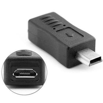 X7AA Micro USB hun til Mini-USB-Mand Adapter Oplader Adapter Omformer Sort
