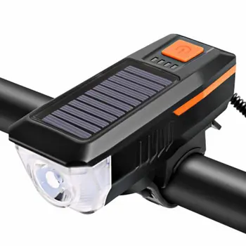 Solar USB-Genopladelige Cykel horn Lys Forlygte Opladning Natten Riding Blænding Mountainbike Lommelygte, Cykel Udstyr