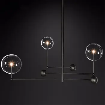 Nordisk Lysekrone Skabende Kunst Strygejern Glans Led Moderne Lampadario Loft Decor Line Boble Glas Ampel Inventar Rattan Lampe