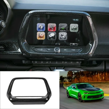 Carbon Fiber ABS Centrale Console-Displayet Navigation Screen Panel Trim for Chevrolet Camaro 2016-2020 Bil Tilbehør