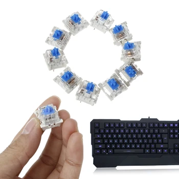 10stk 3 Pin Mekanisk Tastatur Skifte Blå Erstatning For Gateron Cherry MX