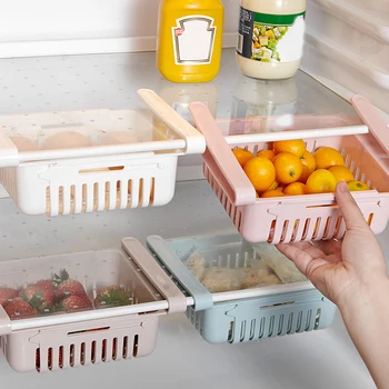 Køleskab til Opbevaring Arrangør Lag Storage Rack Køleskab Partition Glidende Skuffe Mad Holder, kan CSV