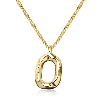 S925 Silver Oval Halskæde Harajuku 3D Cirkel Vedhæng Italien Kæde Guld af Høj Kvalitet Kæde Mode Goth Halskæde Til Kvinder Choker