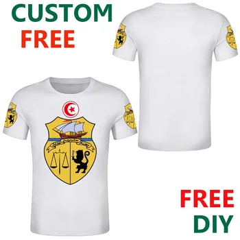 Tunesien Gratis Tilpassede T Shirt Mænd arabisk Skrift Shirts Kvinde TN Lion Stjerner Tunis Grafiske Tøj
