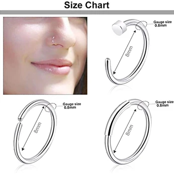 25 Stil Næse Ringe til Kvinder Næse Nitter næsering Hoop 20G Piercinger Smykker Skrue i Rustfrit Stål til Kvinder, Mænd