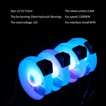 Computer køleventilatoren 12cm Tilfælde Køling RGB-Fan Effektiv Varmeafledning Tavs Hydrauliske Lejer AURASYNC Controller 6 Fans