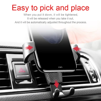 Universal-Non-slip Bil holder til iPhone Xs Luften Socket Mount Klip Klemme Justerbar Telefonen Holder Stand for Samsung, Huawei Xiaomi