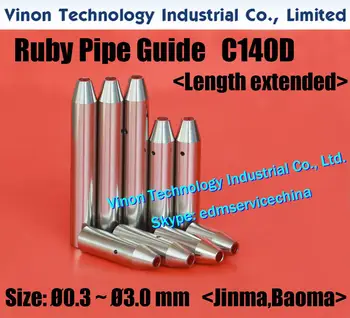 Ø2.9mm Ruby Rør Guide C140D (Længde Forlænget L=90mm) Rør Bore Guide for Jinma Baoma edm bore maskine, lille hul edm