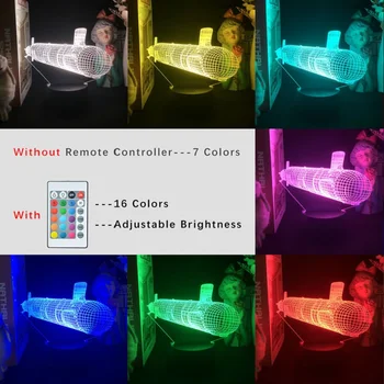 Baby Planteskole Night Light-LED ' en Ubåd Værelses Hotel Atmosfære Dekoration 3D Lava Lampe med Fjernbetjening Touch Sensor Nightlight