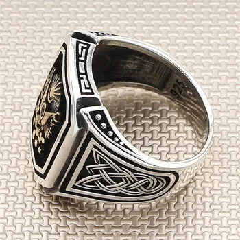 Tyrkisk Smykker 925 Sterling Sølv Ring med Ægte Ædelsten Mænd Ringe Mandlige Smykker Ringe Til Herre Ringe Kvinder Mænd Ringenes Herre ring
