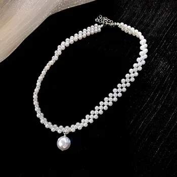 2021 Japan og Sydkorea niche kort pearl kravebenet kæde fe temperament vilde enkel halskæde halskæde hals smykker wholesa