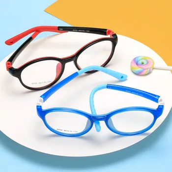 Elbru Børn Anti-blå Lys Almindelig Briller Komfortabel, Ultra Light TR90 Frame beskyttelsesbriller, RadiationPprotection Briller
