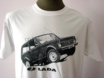 Lada Niva Russisk Klassisk Bil 2020 Nye Plus Size Herre Homme Summer Korte Ærmer Lave Din Egen T-Shirt