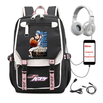 Anime Kuroko ' s Basketball rygsæk studerende School book Taske Kvinder mænd Rejse Rygsæk USB-Opladning, teenagere, værdiboks til Bærbar packsack