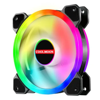COOLMOON 12cm RGB Ventilator PC Tilfældet Farve Skiftende Stille Store 4-Pin Heatsink Køleren Køler til Desktop-Computer Chassis