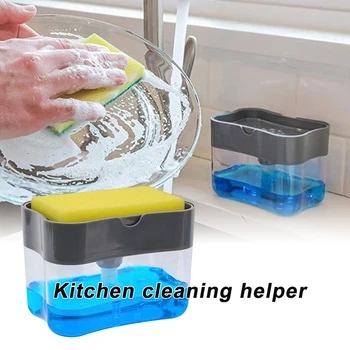 Sæbe Pumpe Dispenser & Svamp Holder til opvaskemiddel og en Svamp til Køkkenet Til opvaskemiddel Og en Svamp Til Køkken 2